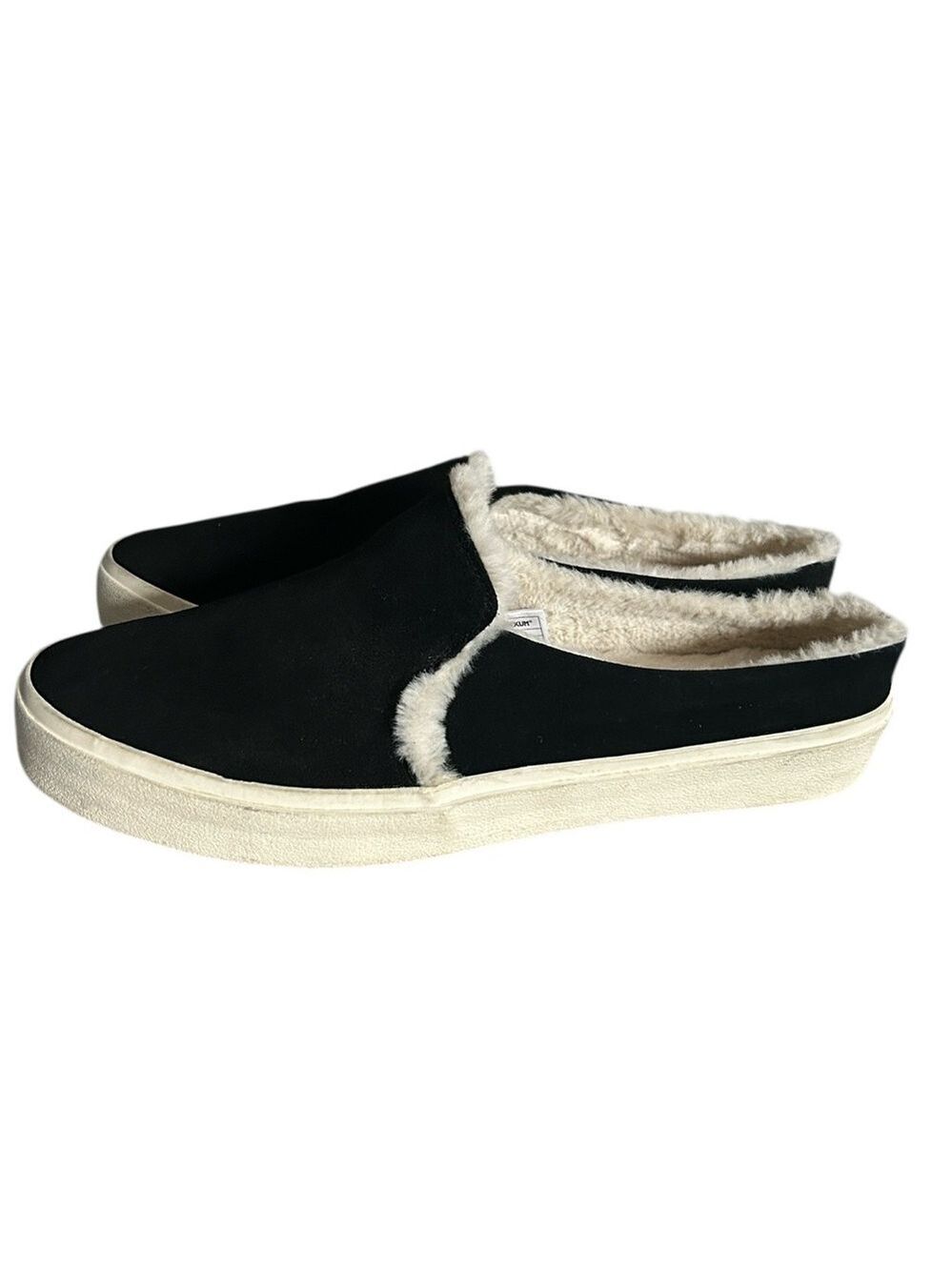 Staheekum Women's Cozy Camp Mules in Black Suede and Faux Fur Lining Size 9 - Picture 2 of 11